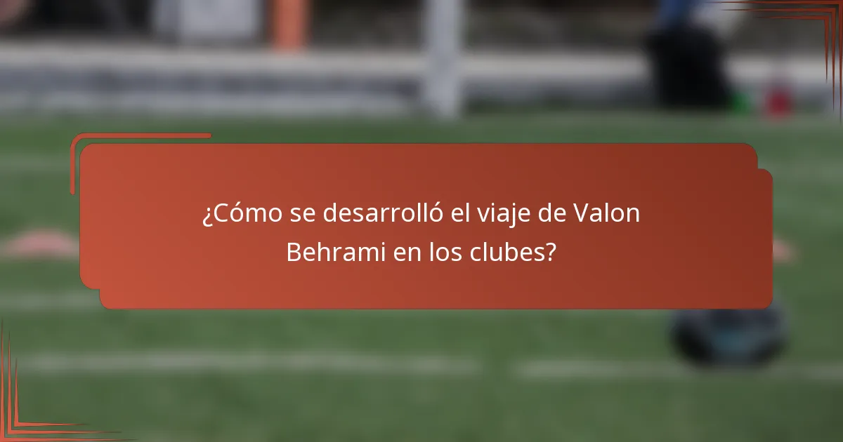 ¿Cómo se desarrolló el viaje de Valon Behrami en los clubes?