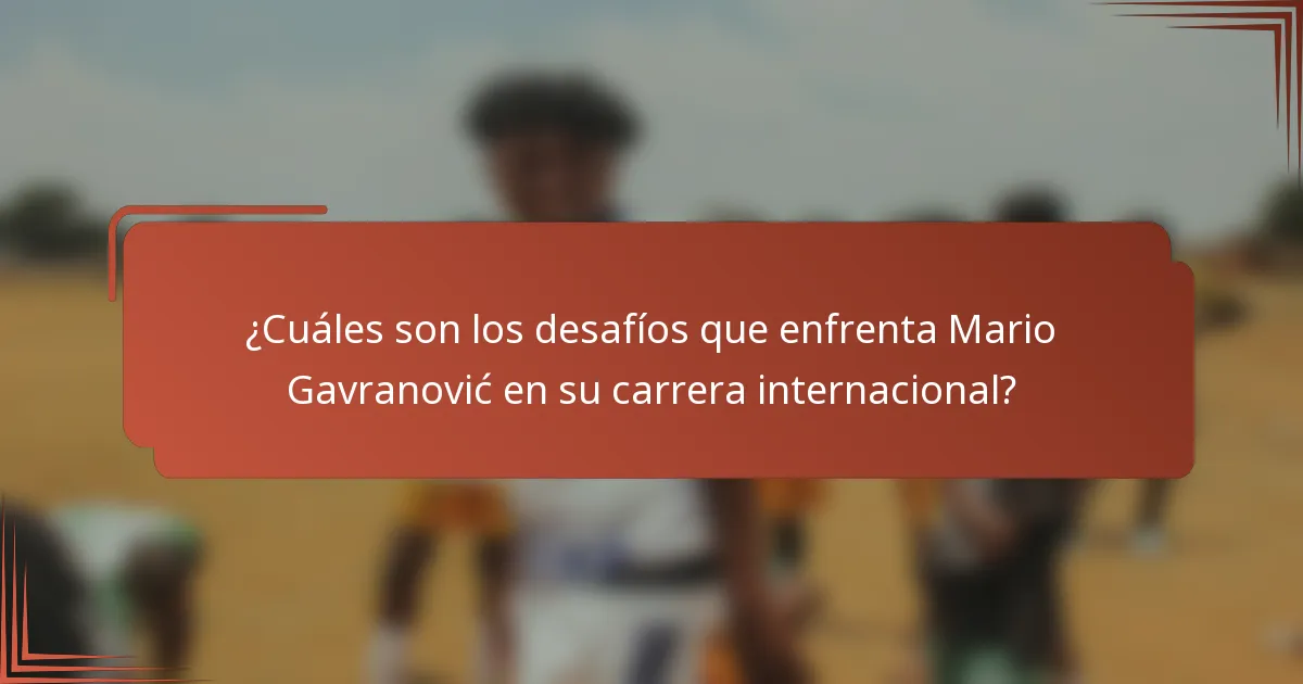 ¿Cuáles son los desafíos que enfrenta Mario Gavranović en su carrera internacional?