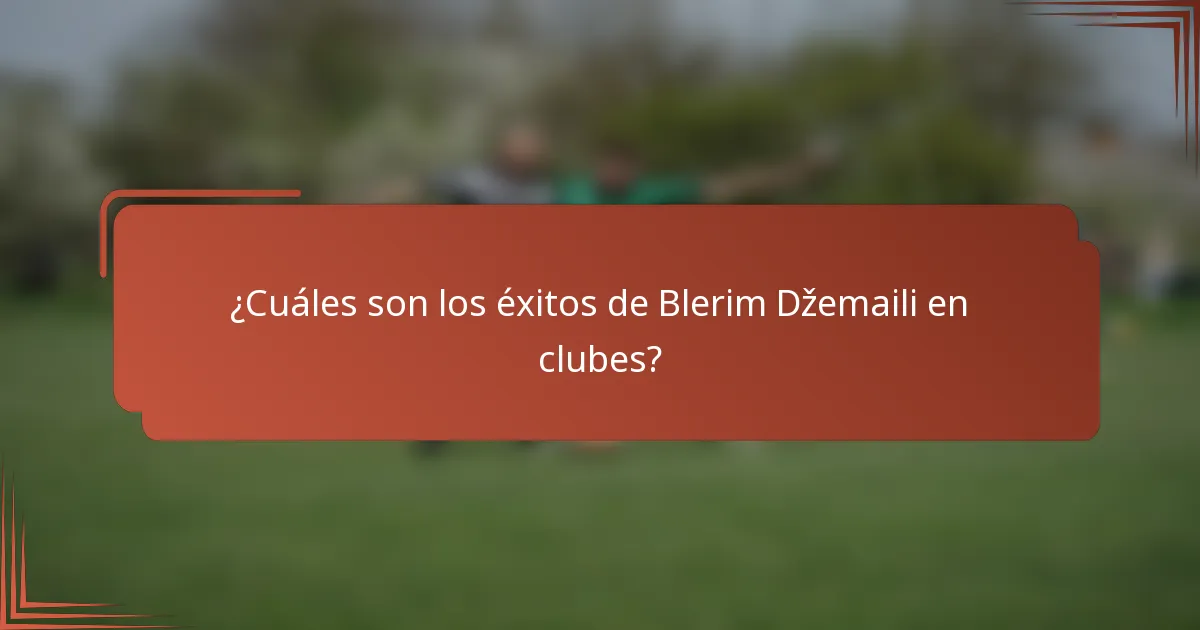 ¿Cuáles son los éxitos de Blerim Džemaili en clubes?