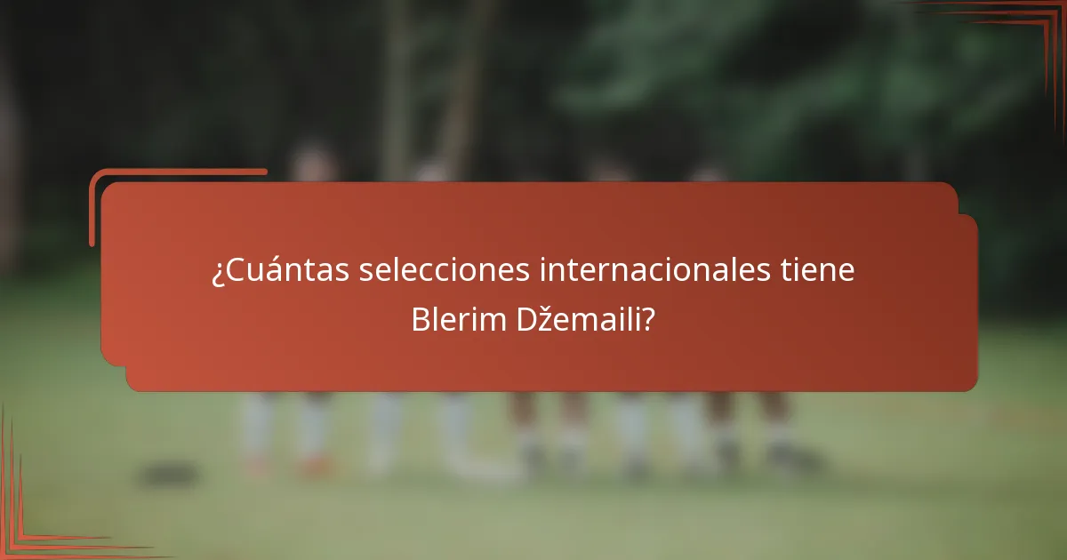 ¿Cuántas selecciones internacionales tiene Blerim Džemaili?